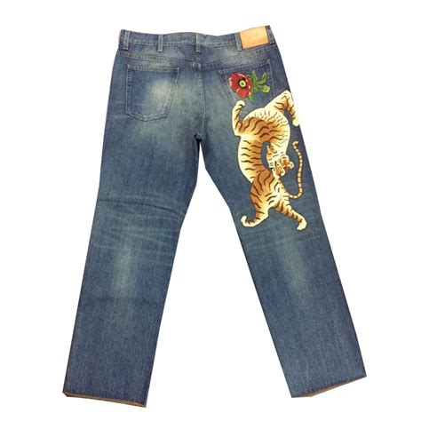 jeans gucci tigre|gucci denim jeans.